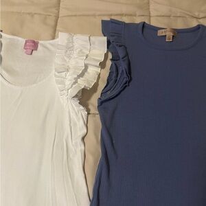 Muse White Ruffle Tank Top